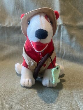 2009 Fishing Dog Toy in White & Red Bullseye collectible